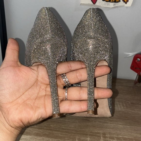 Veronica Beard Nathalia Lurex Metallic Pump Heels Size 8.5 - Picture 13 of 14